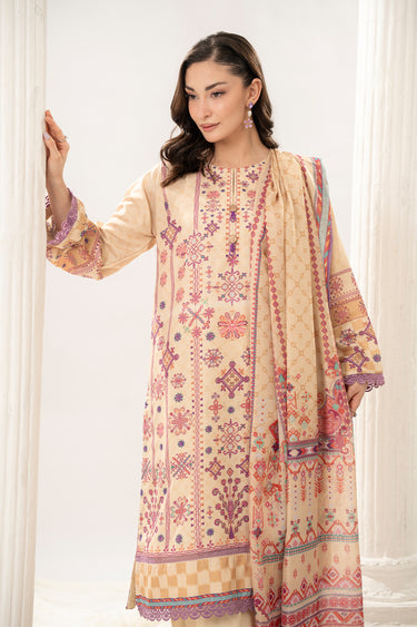 3 Piece - Printed Arabic Lawn Suit