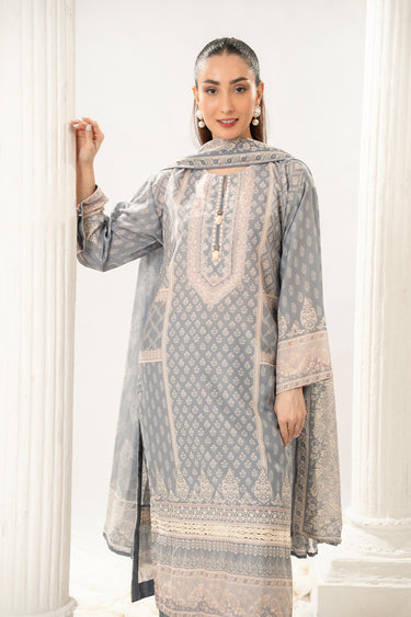 3 Piece - Printed Arabic Lawn Suit