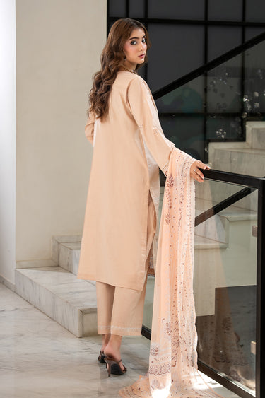 3 Piece - Dyed Embroidered Cambric Suit