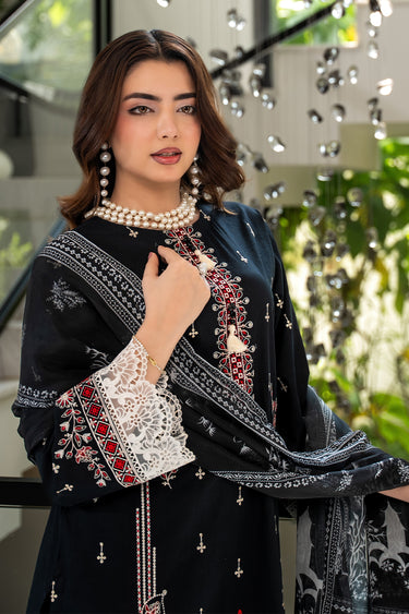 3 Piece - Dyed Embroidered Cambric Suit