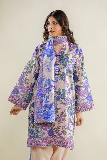 3 Piece - Printed Khaddar Suit