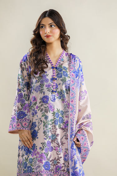 3 Piece - Printed Khaddar Suit
