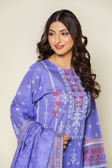 3 Piece - Printed Khaddar Suit