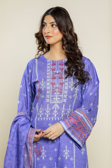 3 Piece - Printed Khaddar Suit