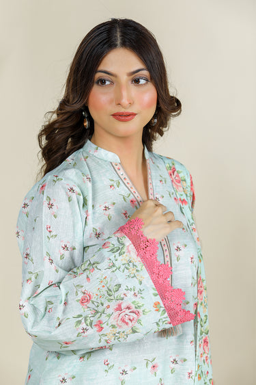 3 Piece - Printed Khaddar Suit