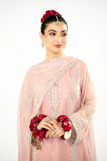 3 Piece - Embroidered Chiffon Suit