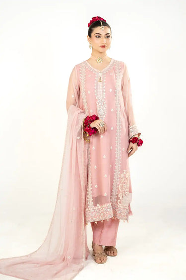 3 Piece - Embroidered Chiffon Suit