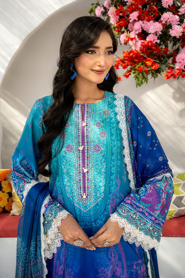 3 Piece - Embroidered Raw Silk Suit