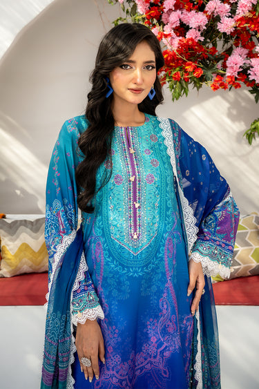 3 Piece - Embroidered Raw Silk Suit