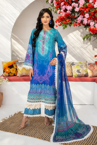 3 Piece - Embroidered Raw Silk Suit
