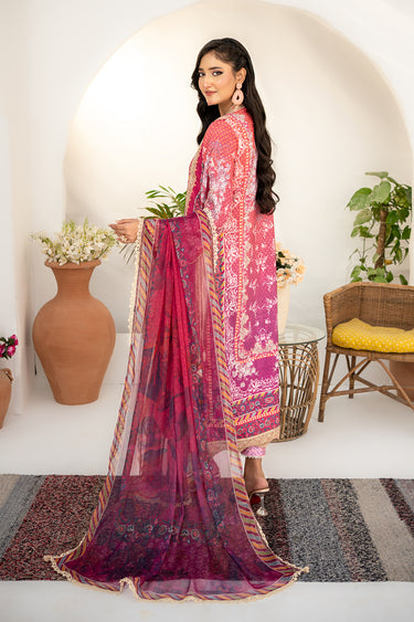 3 Piece - Embroidered Raw Silk Suit
