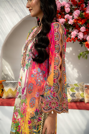 3 Piece -  Embroidered Raw Silk Suit