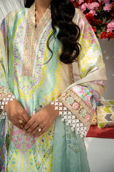3 Piece - Embroidered Charmeuse Silk Suit