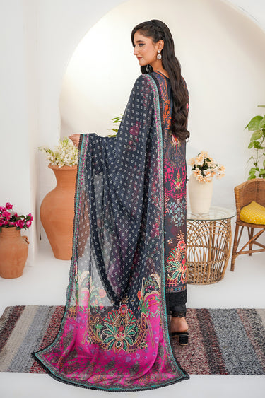 3 Piece - Embroidered Charmeuse Silk Suit