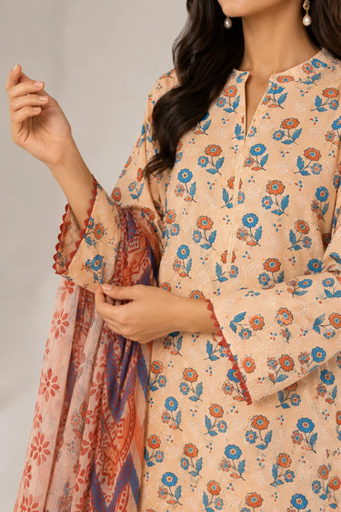 3 PIECE - PRINTED EGYPTIAN LAWN SUIT