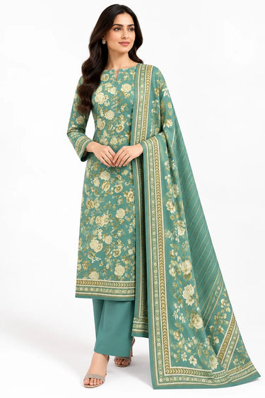 3 Piece - Printed Khaddar Suit