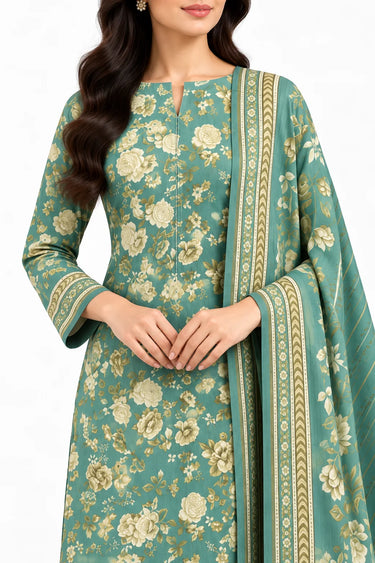 3 Piece - Printed Khaddar Suit