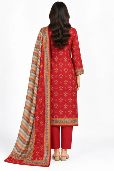 3 Piece - Printed Khaddar Suit