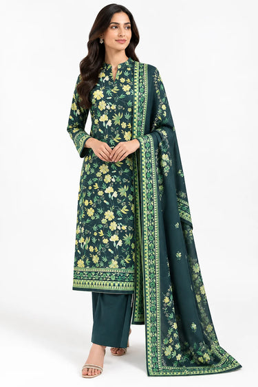 3 Piece - Printed Khaddar Suit