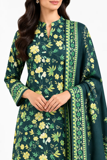 3 Piece - Printed Khaddar Suit