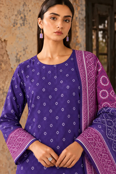 3 Piece - Printed Khaddar Suit