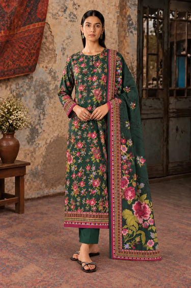3 Piece - Printed Khaddar Suit