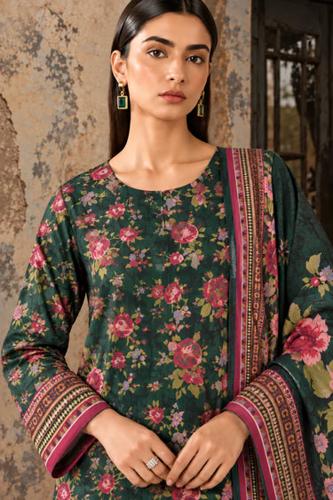 3 Piece - Printed Khaddar Suit