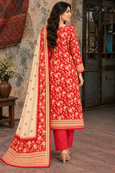 3 Piece - Printed Khaddar Suit