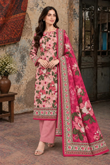 3 Piece - Printed Khaddar Suit