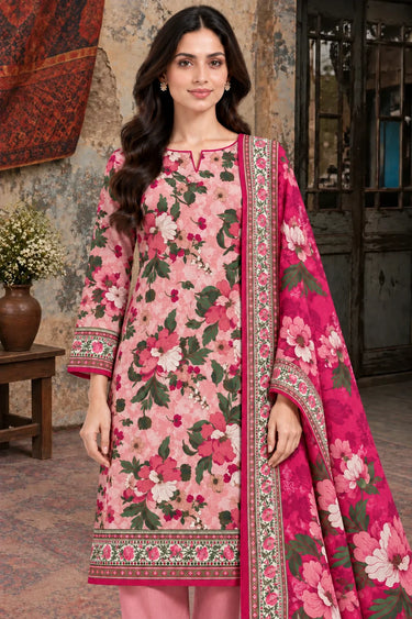 3 Piece - Printed Khaddar Suit