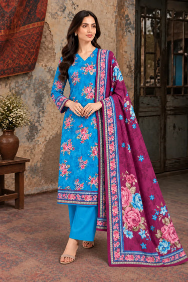 3 Piece - Printed Khaddar Suit