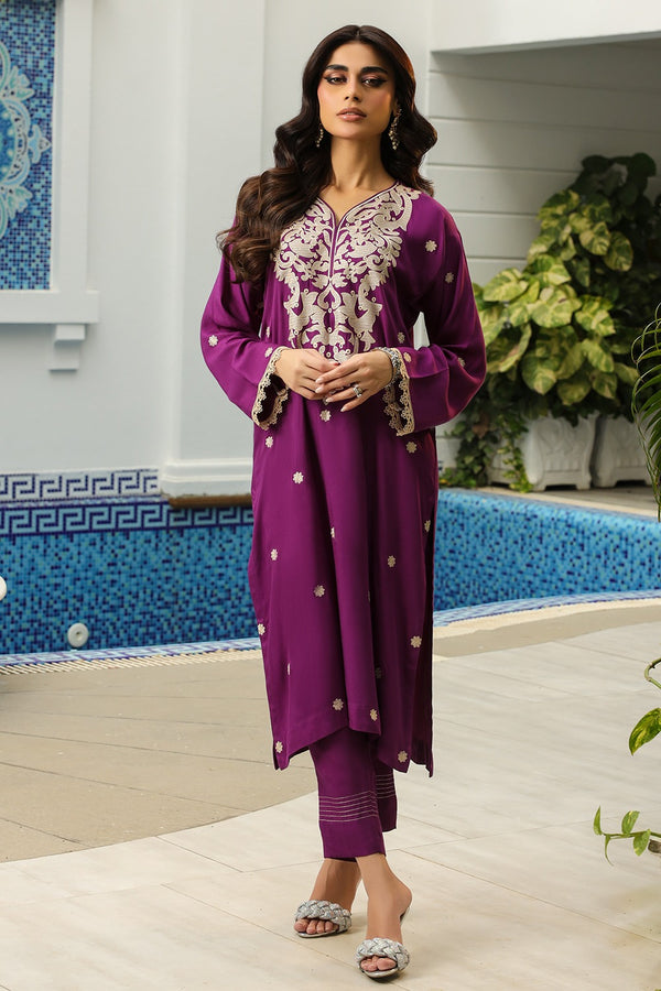 2 Pc Embroidered Viscose Stitched Co-ords - Prime Point Store