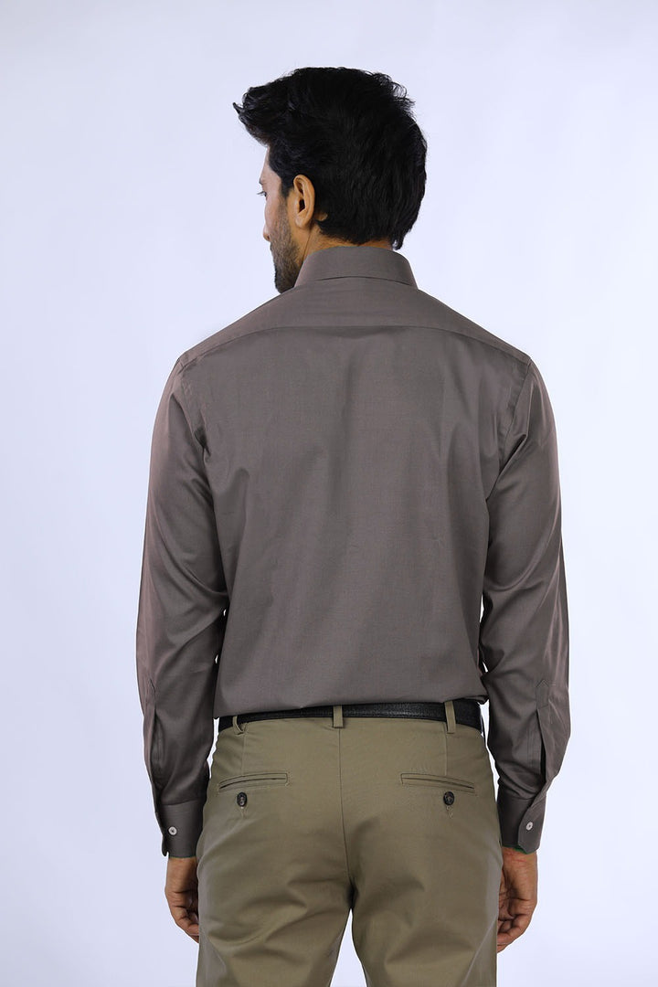 Brown Plain Formal Shirt For Men - Prime Point Store