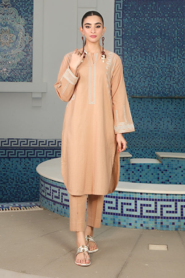 2  Pc Embroidered Khaddar Stitched Suit - Prime Point Store