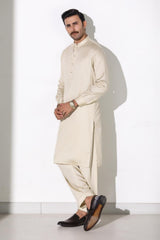 Beige Blended Casual Shalwar Kameez For Men - Prime Point Store