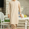 Beige Embroidered Wash & Wear Shalwar Kameez For Men - Prime Point Store