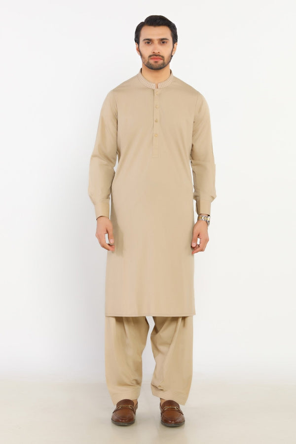 Beige Wash & Wear Shalwar Kameez - Prime Point Store