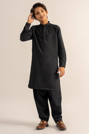 Black Blended Shalwar Kameez For Boy - Prime Point Store