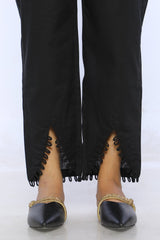 Black Cambric Embroidered Trouser - Prime Point Store