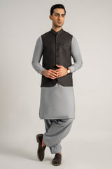 Black Charcoal Waist Coat For Men - Prime Point Store