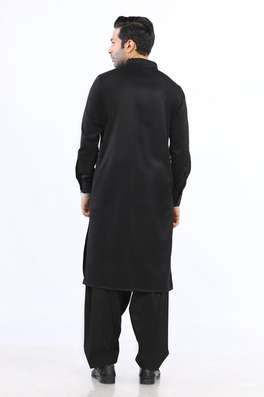 Black Cotton Mix Shalwar Kameez For Men - Prime Point Store