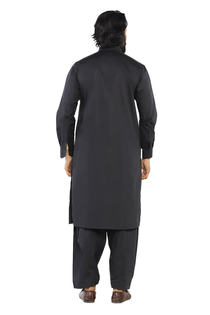 Black Cotton Shalwar Kameez For Men - Prime Point Store