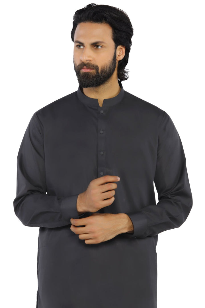 Black Cotton Shalwar Kameez For Men - Prime Point Store