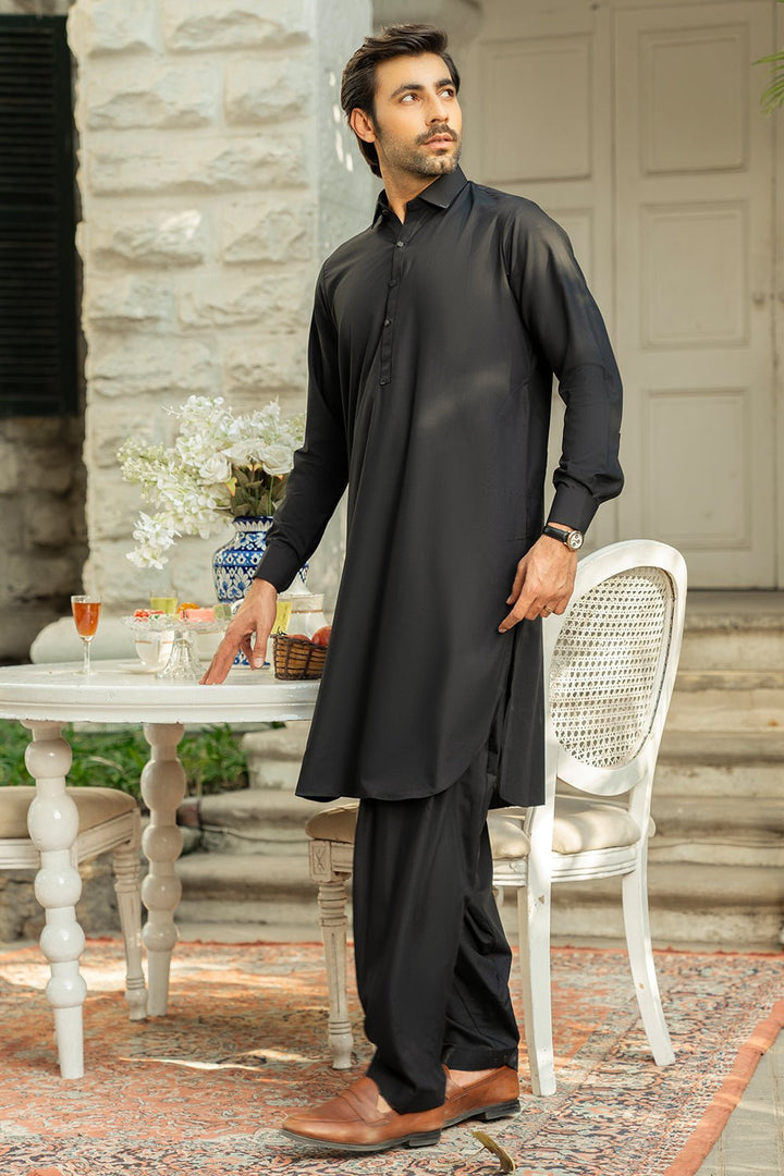 Black Fashion Wash & Wear Shalwar Kameez For Men - Prime Point Store