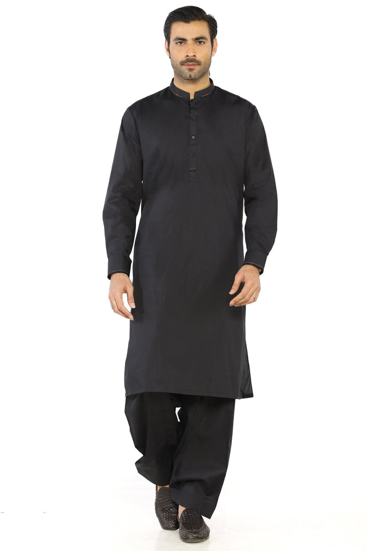 Black Fashion Wash & Wear Shalwar Kameez For Men - Prime Point Store