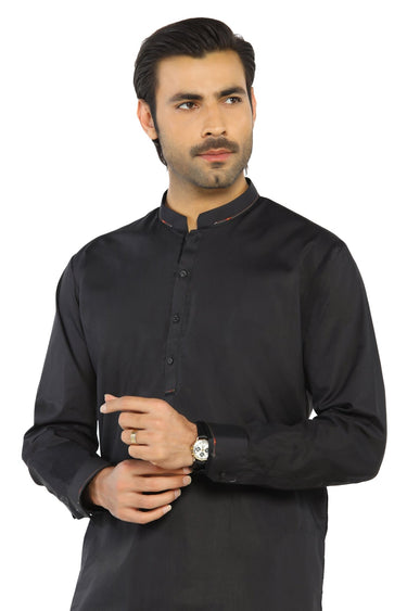 Black Fashion Wash & Wear Shalwar Kameez For Men - Prime Point Store
