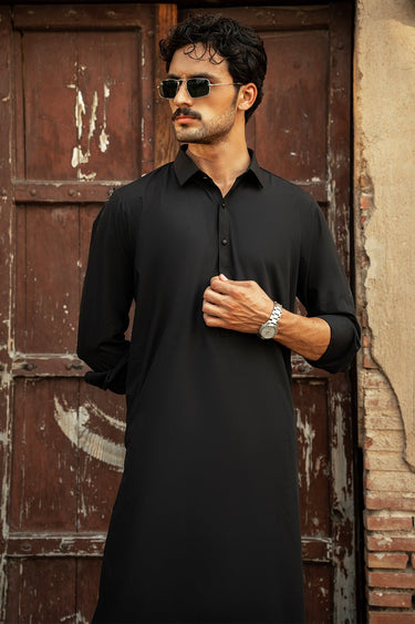 Black PV Shalwar Kameez For Men - Prime Point Store
