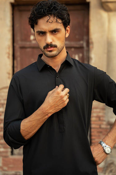 Black PV Shalwar Kameez For Men - Prime Point Store