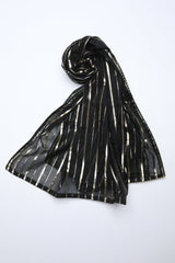 Black Raw Silk Stole - Prime Point Store
