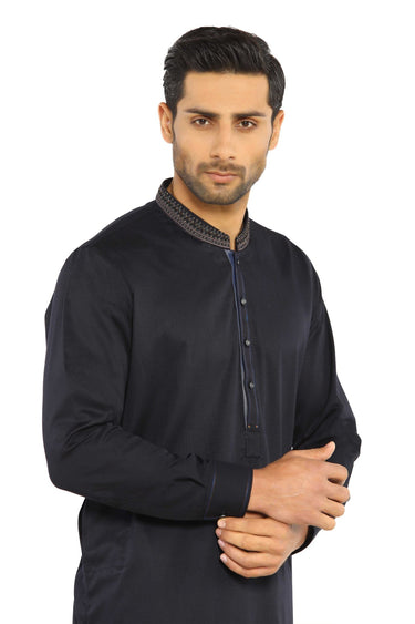 Black Wash & Wear Shalwar Kameez For Men - Prime Point Store